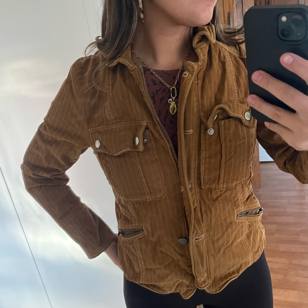 Cute cropped corduroy free people jacket